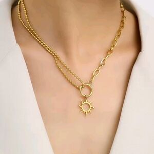 Soleil Sun Gold Chain Necklace